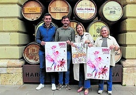César Buezo, Borja Merino, Guadalupe Fernández y Ascensión Alonso, en la presentación del programa de fiestas de Haro.