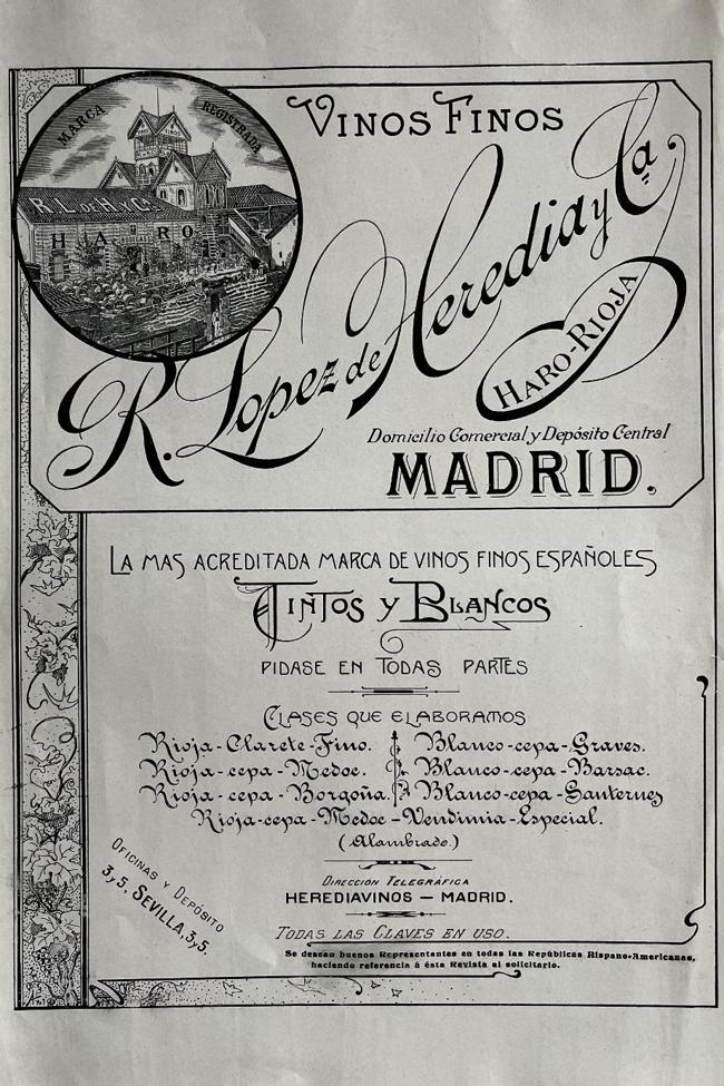 'Vinos finos', en las etiquetas primigenias y promociones de López de Heredia y Viña Tondonia.