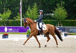 Triana Vargas y su caballo Don Corleone en una de las pruebas disputadas.