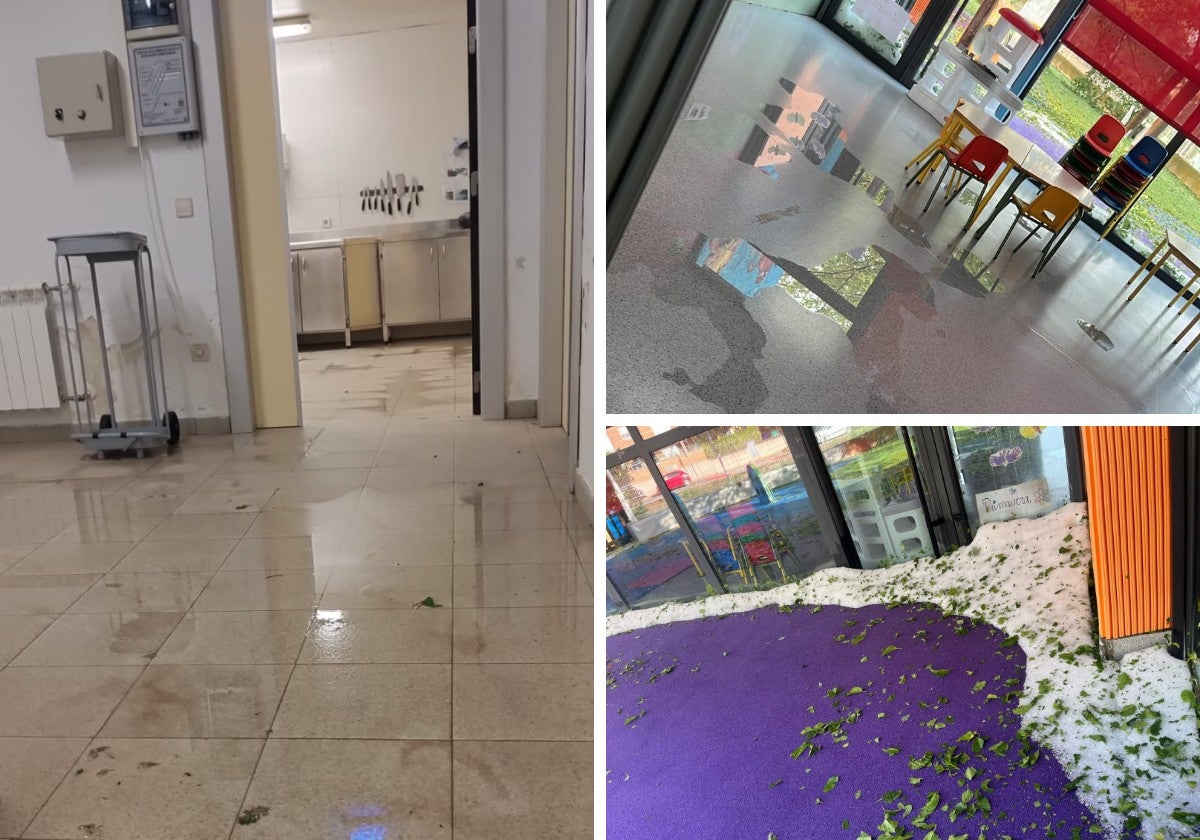 Imágenes de la guardería de Navarrete, tras la tormenta.