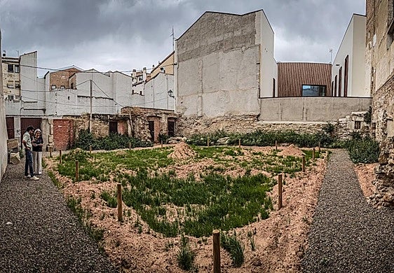 Solar de la calle San Roque dispuesto para el sembrado y florecimiento del 'Jardín planetario'.