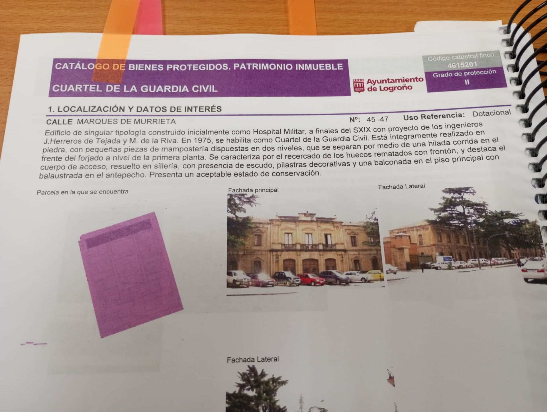 Otro de los errores, el «cuartel de la Guardia Civil» de Murrieta, sin rastro del actual Palacio de Justicia.