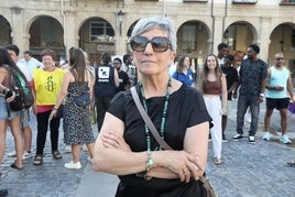 Pilar Martínez, en la plaza del Mercado