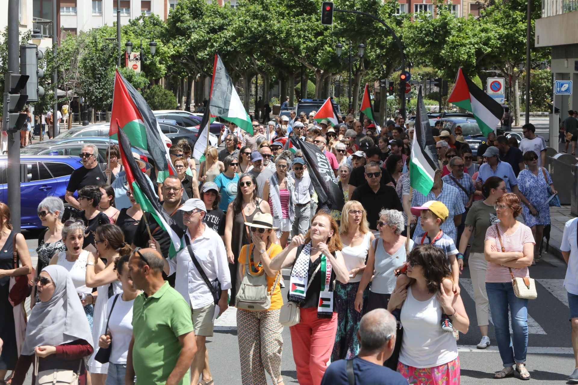 Manifestación contra el genocidio en Palestina en Logroño
