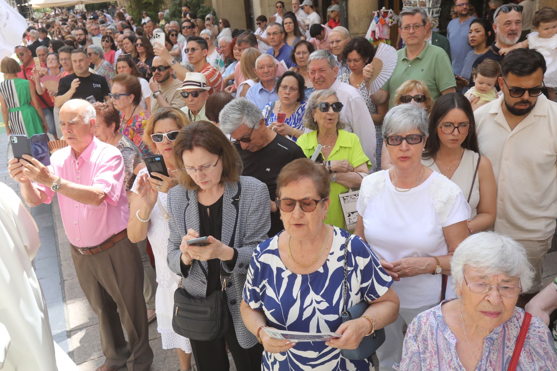 Logroño recupera la tradición de las alfombras de sal tintada por el Corpus Christi