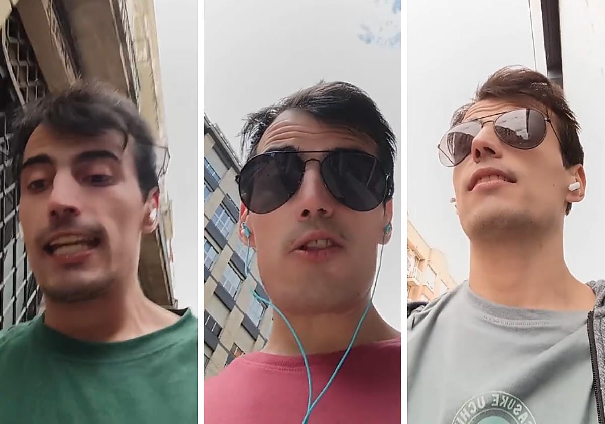 Salvador Méndez, en algunos de sus vídeos de TikTok.
