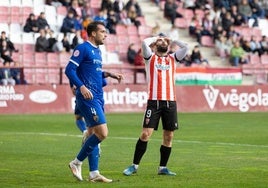 Edu Cabetas sigue la jugada junto a Lupu, en Las Gaunas.