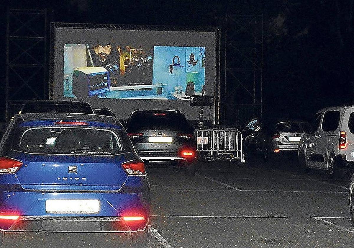 Foto del autocine en Calahorra del año 2020.