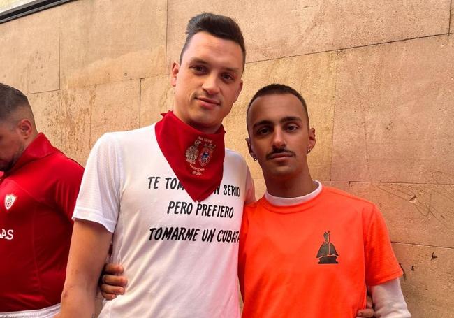 Del Río y David Barreno, con quien se desplaza desde Calahorra.