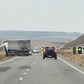 Los vehículos afectados, en los márgenes de la carretera.