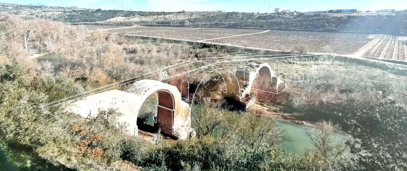 Ilustración de Arenas y Asociados, la ingeniería de diseño encargada de la redacción del proyecto para la recuperación del arco riojano del puente Mantible.