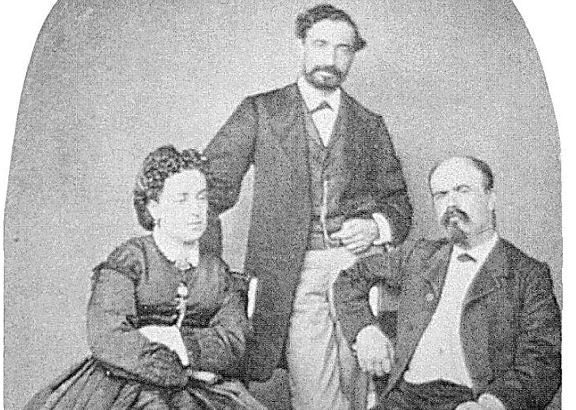 Sagasta, con su hermano Pedro y la esposa de éste.