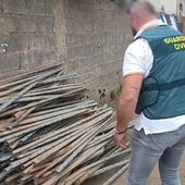 Aparecen en Pamplona 700 postes de viñedo robados en La Rioja