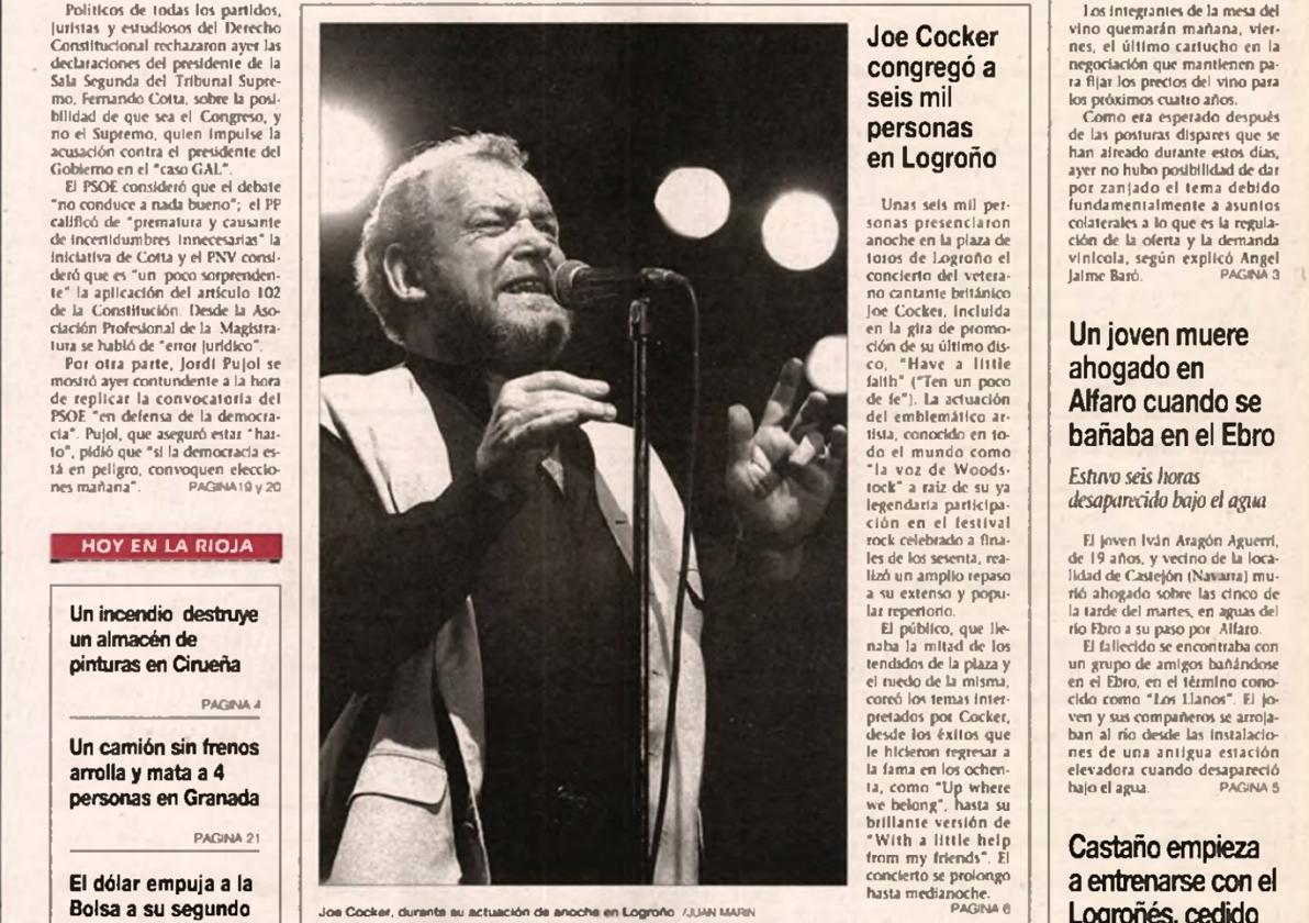 Concierto de Joe Cocker