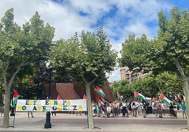 Protesta este miércoles en Logroño.