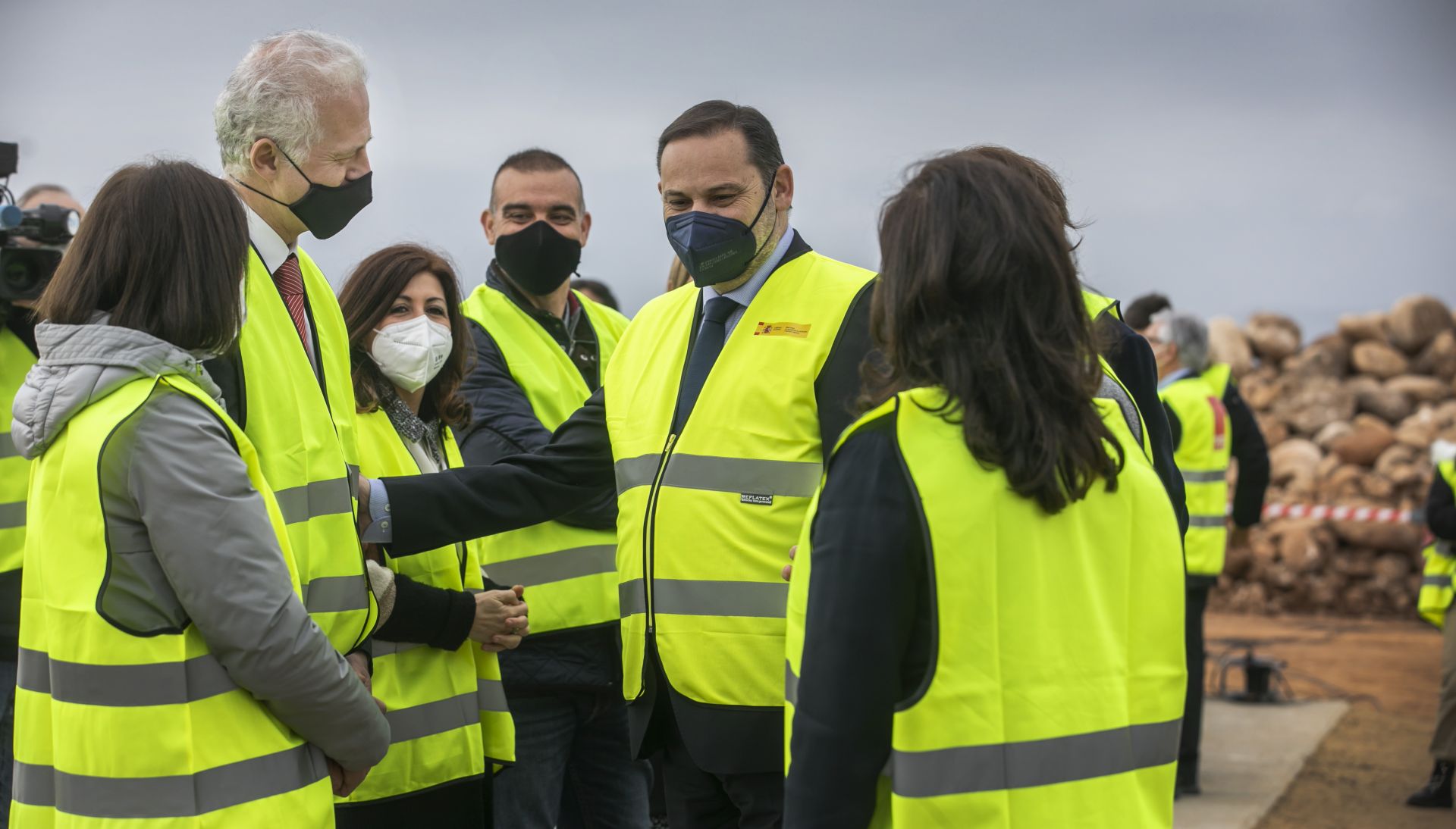 José Luis Ábalos, durante la visita a las obras de la Ronda Sur en 2021.
