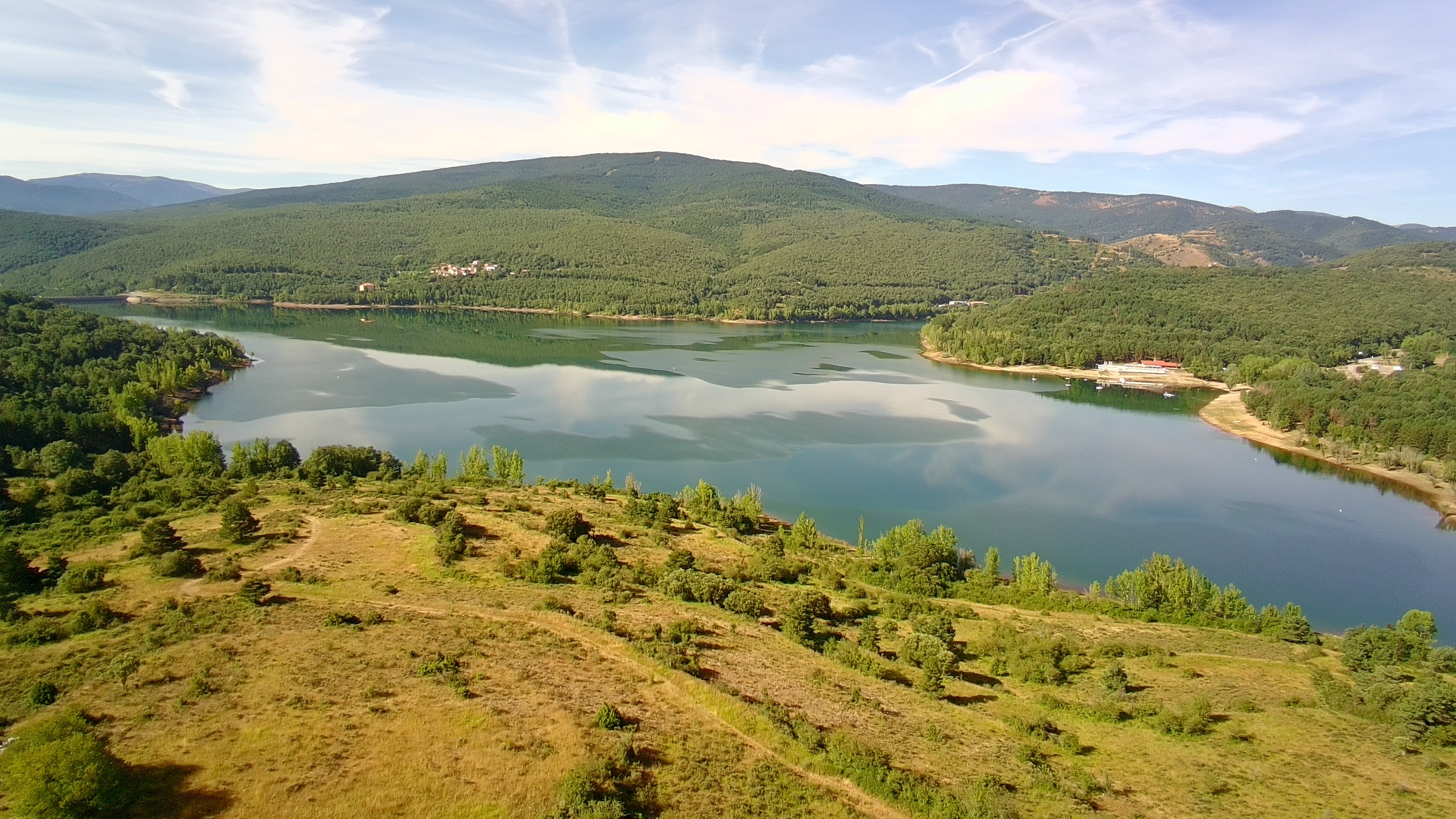 Imagen tomada hace unos días del estado que presenta el embalse González Lacasa,