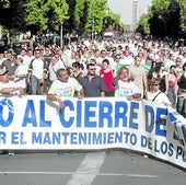 Manifestación contra el cierre de Electrolux por las calles de Logroño.