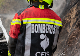 Incendio en el barrio de las bodegas de Ausejo