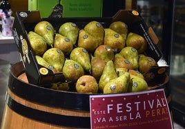 Presentación de Peras de Rincón en una festival gastronómico.