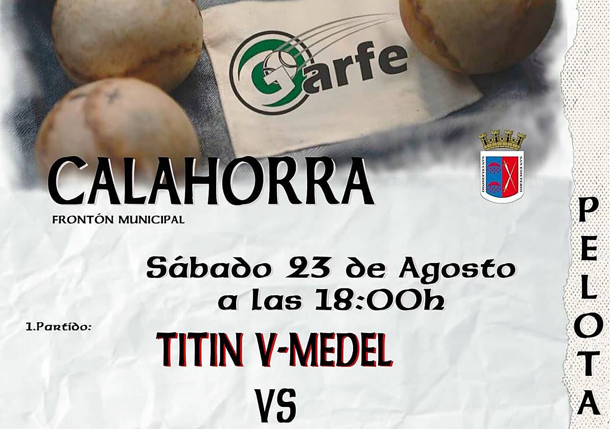 Cartel anunciador de los partidos de pelota.