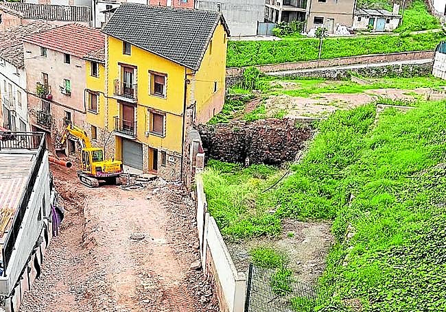 Obras de la calle Barranco en una imagen de archivo.
