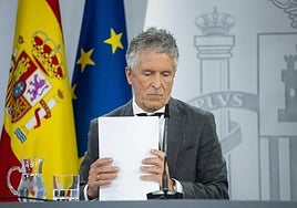 El ministro del Interior, Fernando Grande-Marlaska, durante la rueda de prensa posterior a la reunión del Consejo de Ministros.
