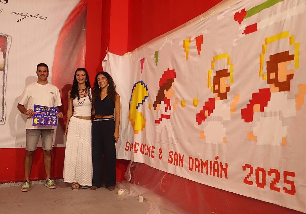 La pancarta de la peña Lubumbas de Arnedo homenajeará a los videojuegos clásicos