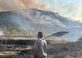 Imagen del incendio en Valdeperillo y Cornago.