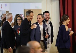 Concejales del gobierno y de la oposición accediendo al salón plenario a primera hora de la mañana.