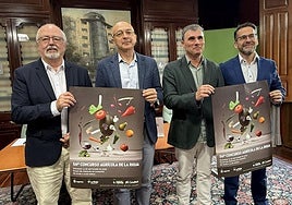 Jesús López, David Martín, Carlos Fuentes y Jorge García, de izquierda a derecha, esta mañana en la presentación del concurso.