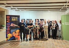 Los autores de la muestra en el espacio Fundación Caja Rioja Haro.