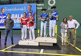 Entrega de premios de la final del Masters Serie A, el pasado domingo en el Navarra Arena.