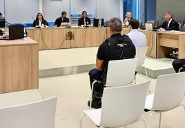El acusado, este miércoles, en el banquillo en la Audiencia Provincial de La Rioja.