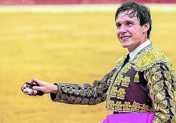 Fabio Jiménez, en la plaza de toros de Calahorra.