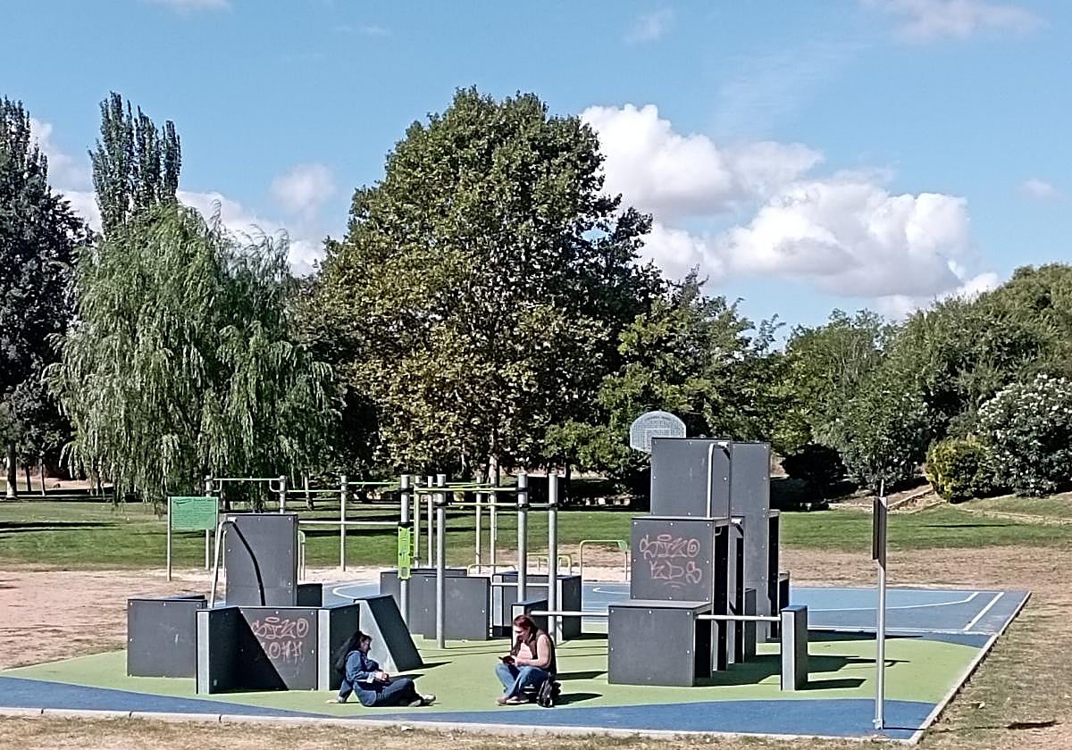 Circuito de parkour, de calistenia y pista de 3x3 de baloncesto, en el parque del Cidacos.