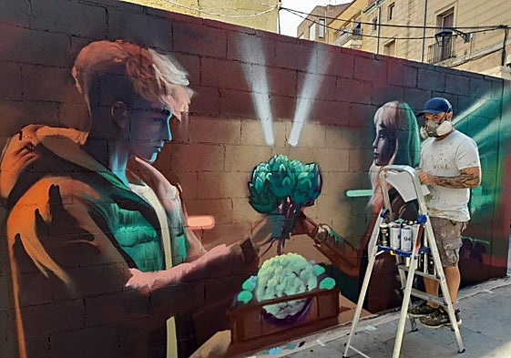 Una de las obras de la ronda de arte joven del Consejo de la Juventud Comarcal de Calahorra.