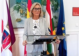 Mónica Arceiz, en la rueda de prensa de este mediodía.