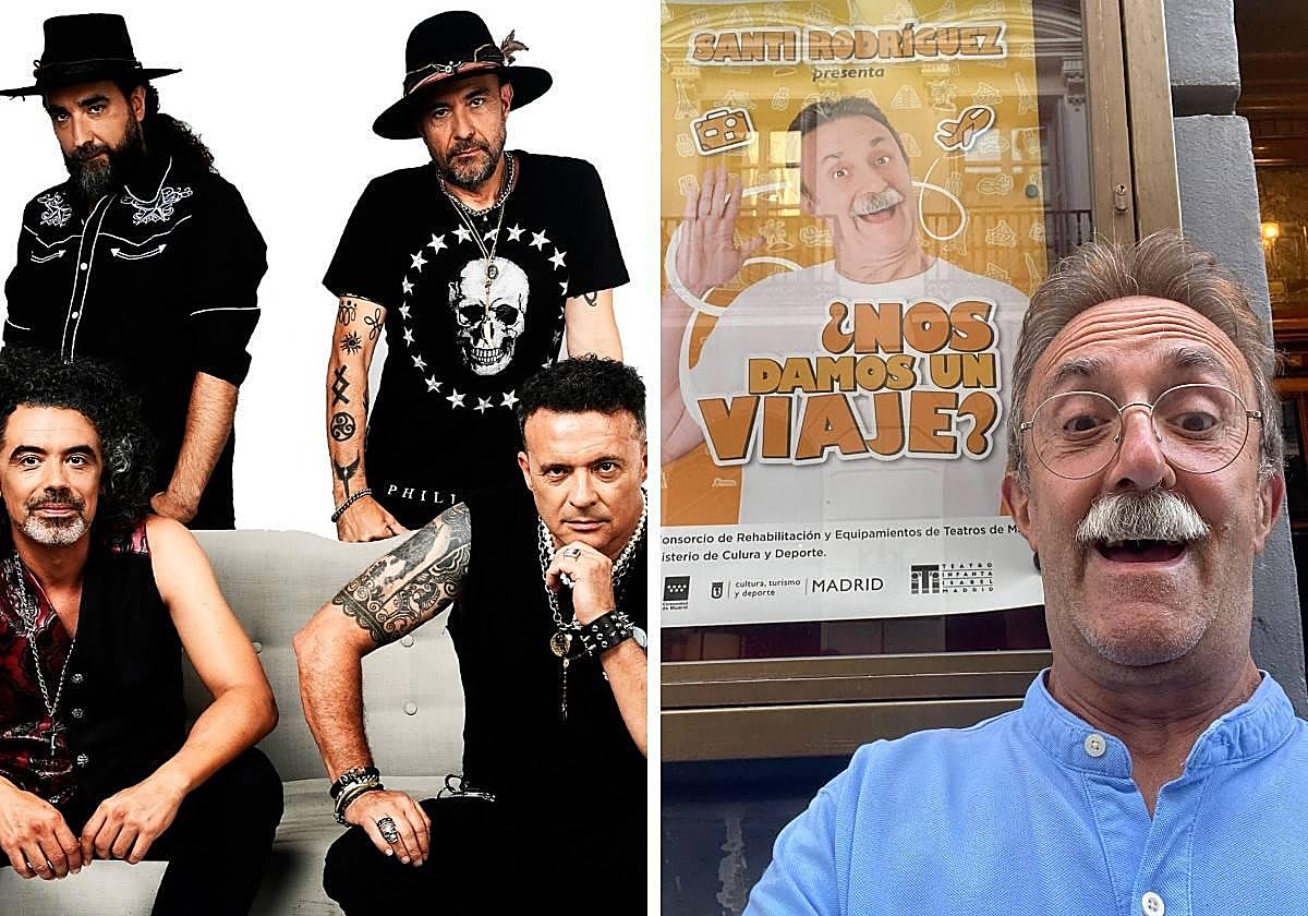 El grupo Seguridad Social y el cómico Santi Rodríguez.