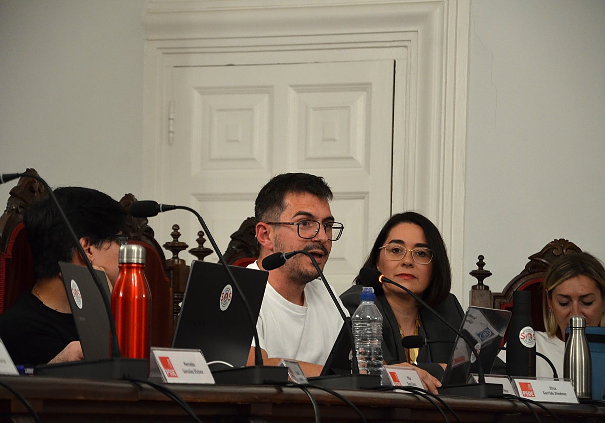 El socialista Esteban Martínez, en el pleno de ayer lunes.