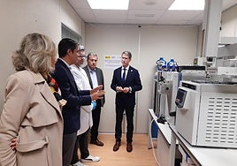 Capellán, durante su visita al Centide, en Calahorra.