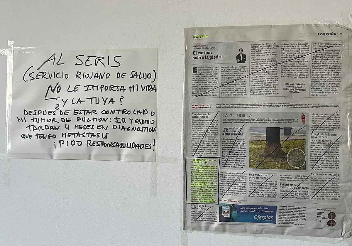 Cartel colocado en las salas de espera de radiología en el Hospital San Pedro y en el Carpa.