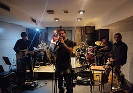 Los arnedanos Airón, en un concierto en Alfaro este febrero.