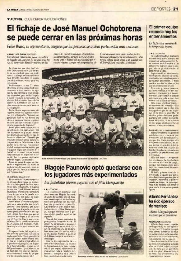 Publicado en Diario LA RIOJA el 30 de agosto de1994