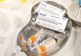 Vacunas de la gripe listas para ser administradas.