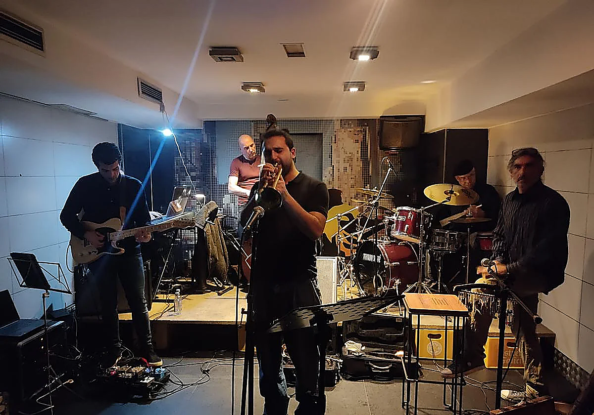 Los arnedanos Airón, en un concierto en Alfaro este febrero.