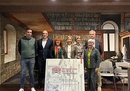 Impulsores de la iniciativa, ayer en el Palacio de Bendaña de Haro.