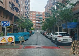 Tramo de Vitoria entre Fundición y Lardero, donde ya ha habido obras para la renovación de la red de agua potable.