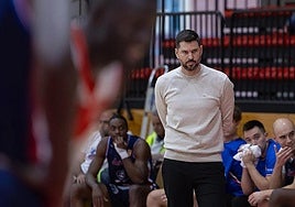 Ricardo Úriz, en un partido del Clavijo.