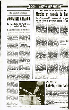 Una calle para el Rey, un monolito para Franco